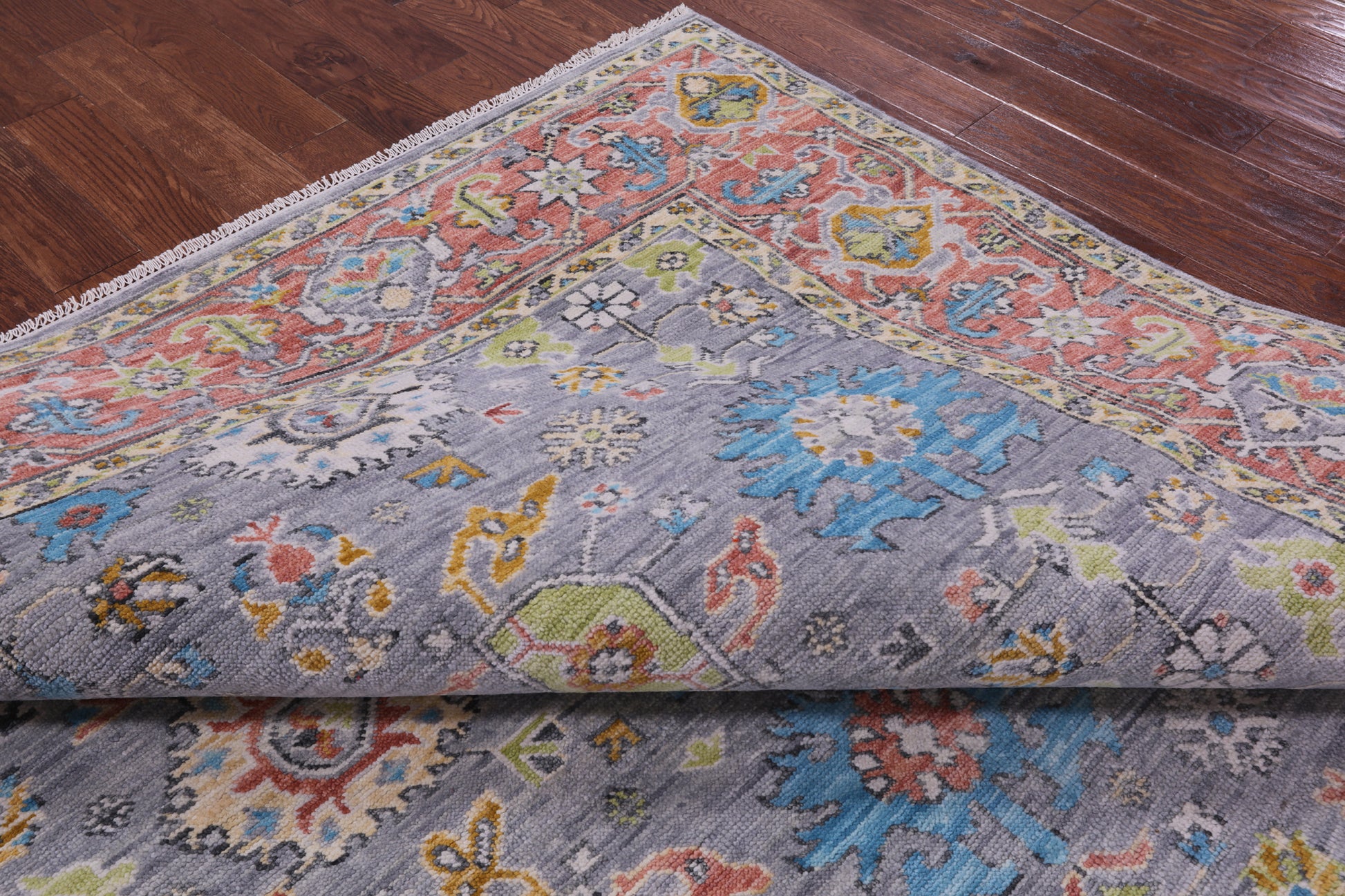 Grey Heriz Serapi Hand Knotted Wool Rug - 9' 3" X 11' 10" - Golden Nile