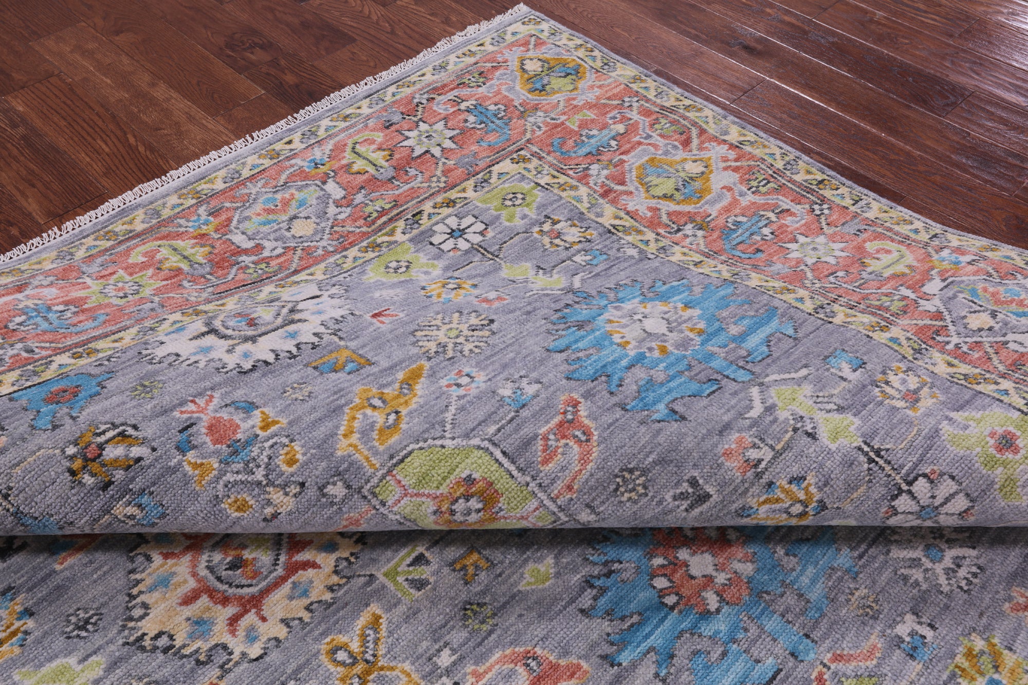 Grey Heriz Serapi Hand Knotted Wool Rug - 9' 3" X 11' 10" - Golden Nile