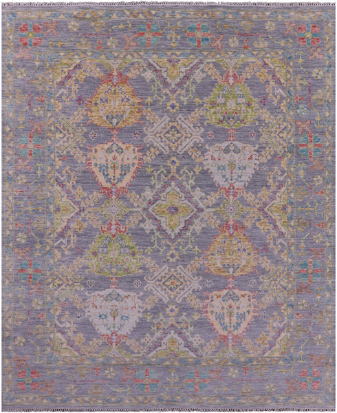 Grey Turkish Oushak Hand Knotted Wool Rug - 8' 1" X 10' 0" - Golden Nile