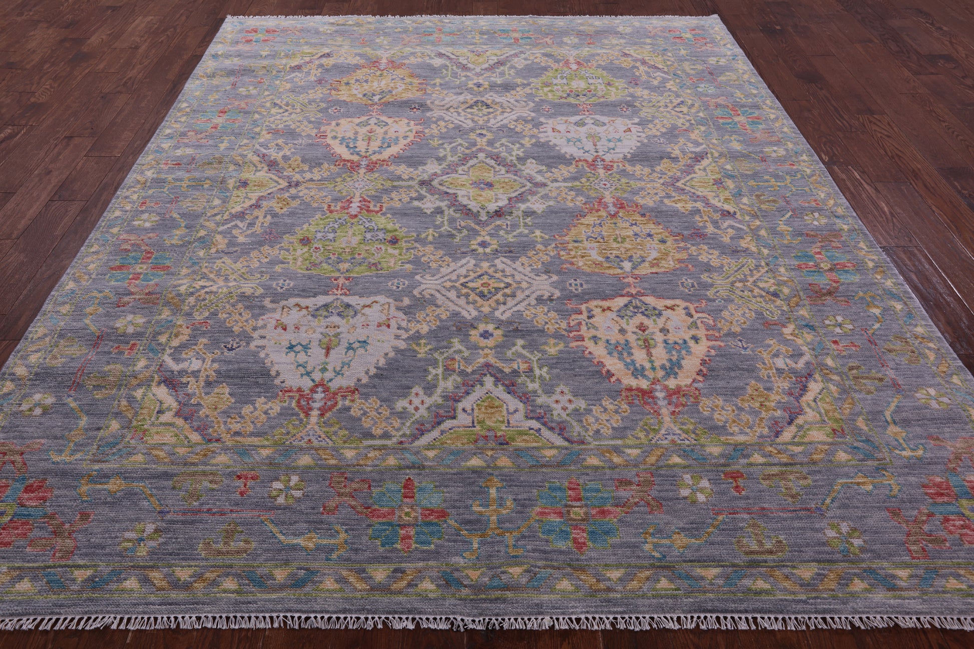 Grey Turkish Oushak Hand Knotted Wool Rug - 8' 1" X 10' 0" - Golden Nile