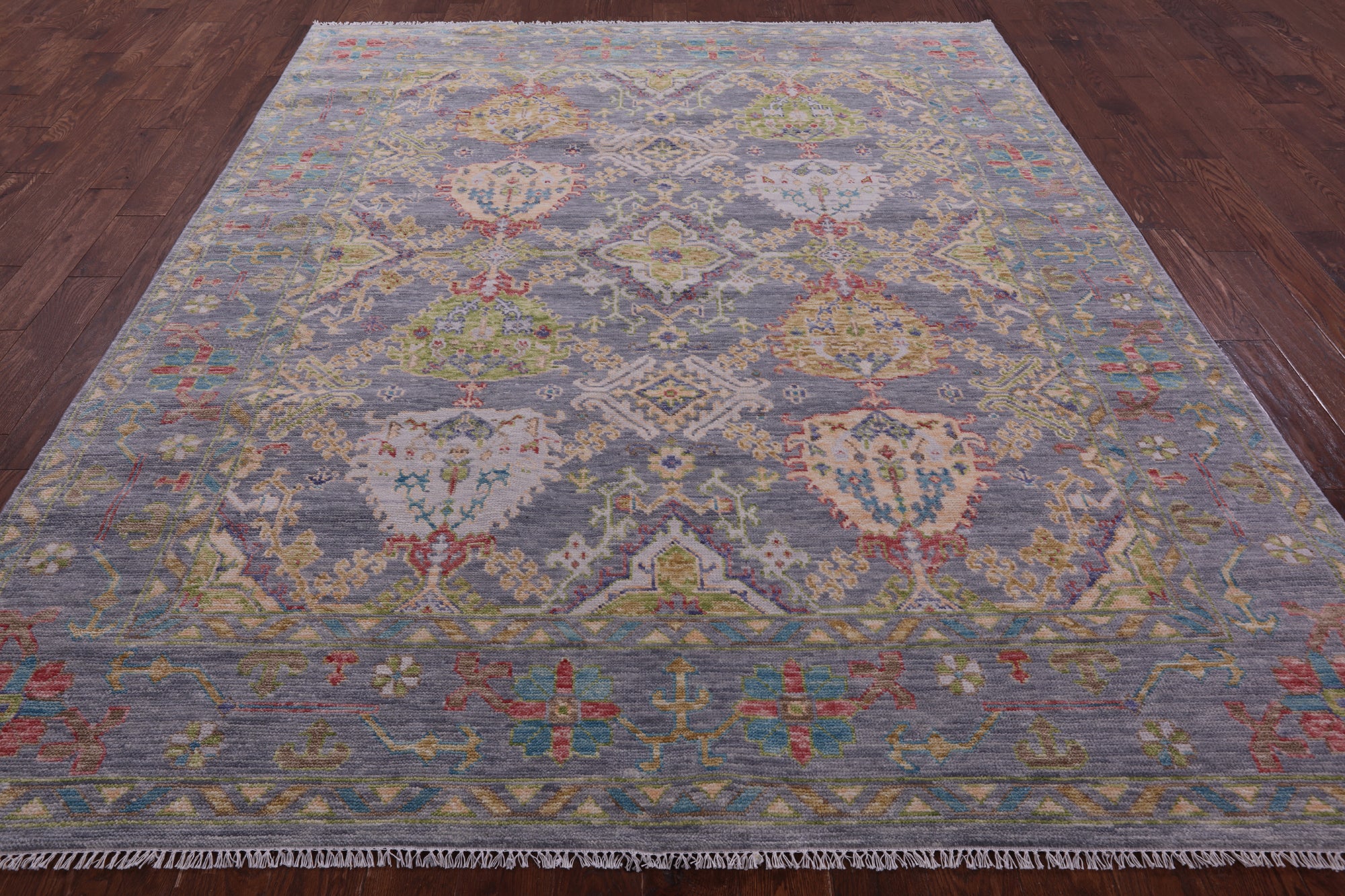 Grey Turkish Oushak Hand Knotted Wool Rug - 8' 1" X 10' 0" - Golden Nile