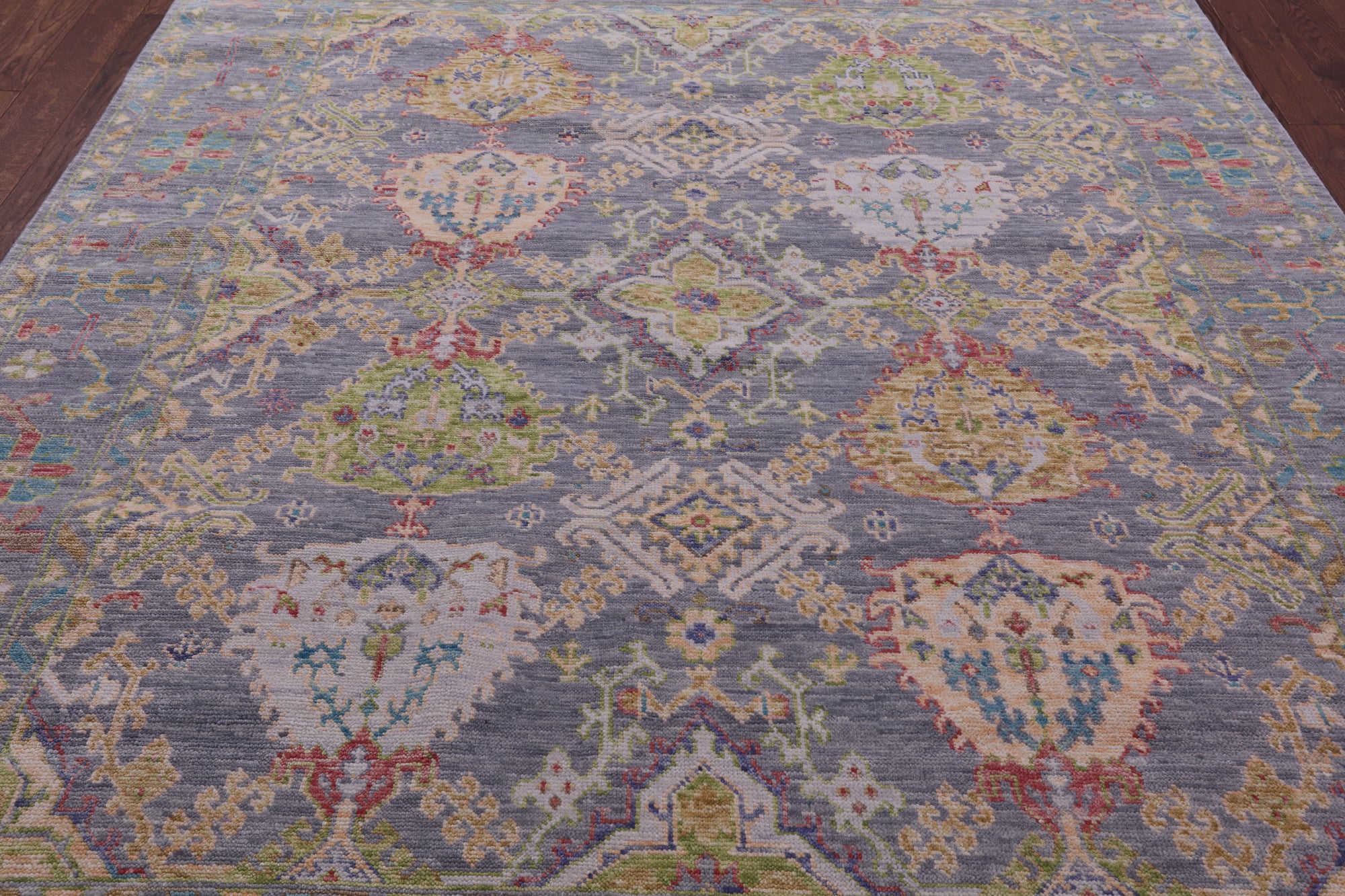 Grey Turkish Oushak Hand Knotted Wool Rug - 8' 1" X 10' 0" - Golden Nile