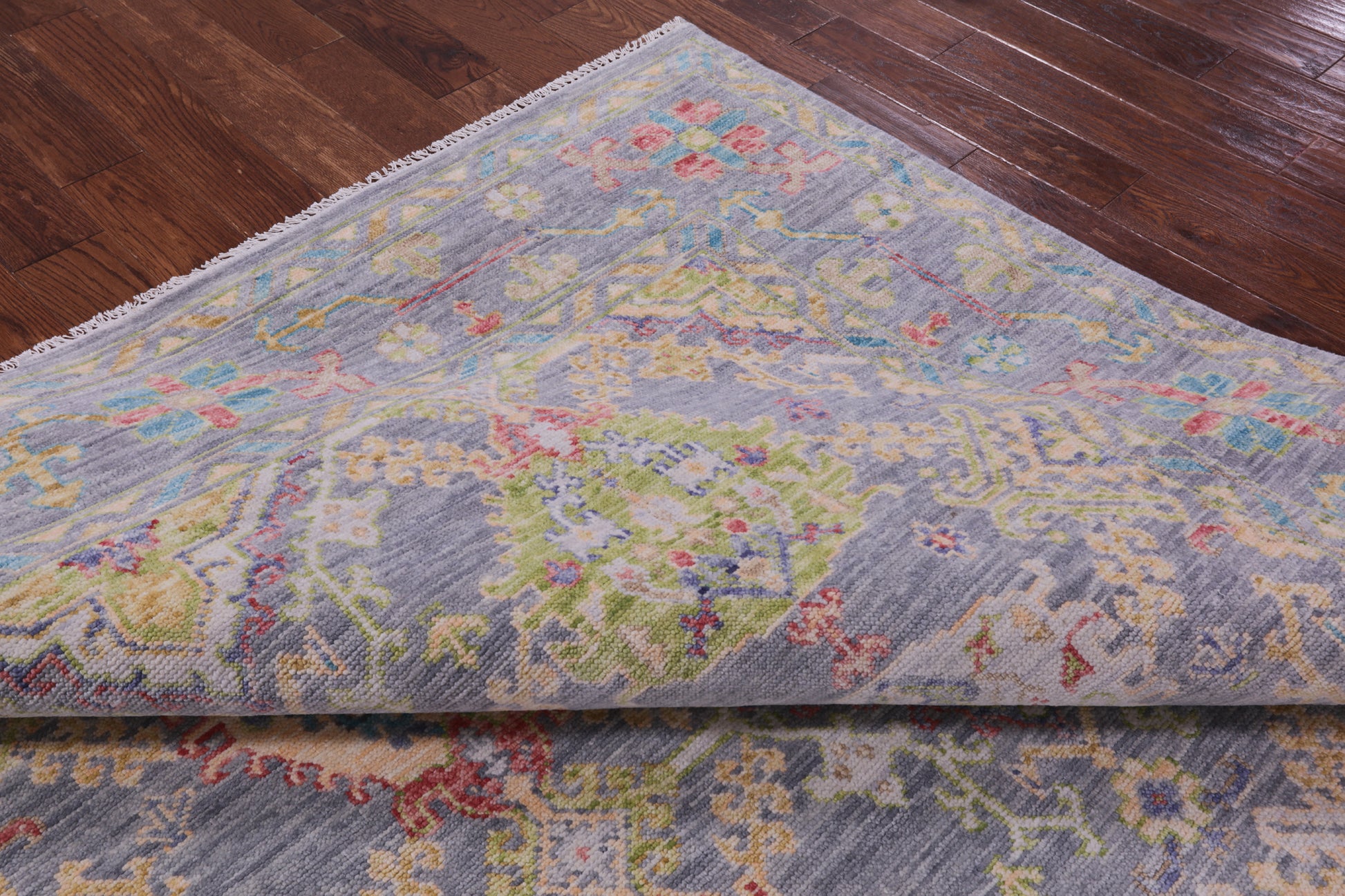 Grey Turkish Oushak Hand Knotted Wool Rug - 8' 1" X 10' 0" - Golden Nile