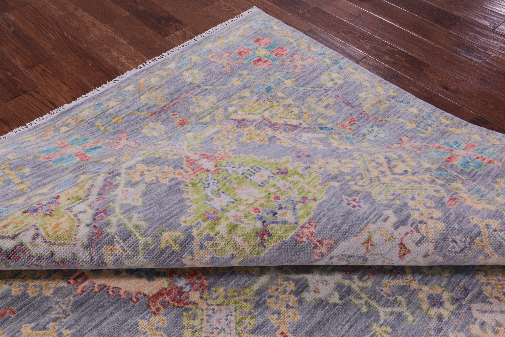 Grey Turkish Oushak Hand Knotted Wool Rug - 8' 1" X 10' 0" - Golden Nile