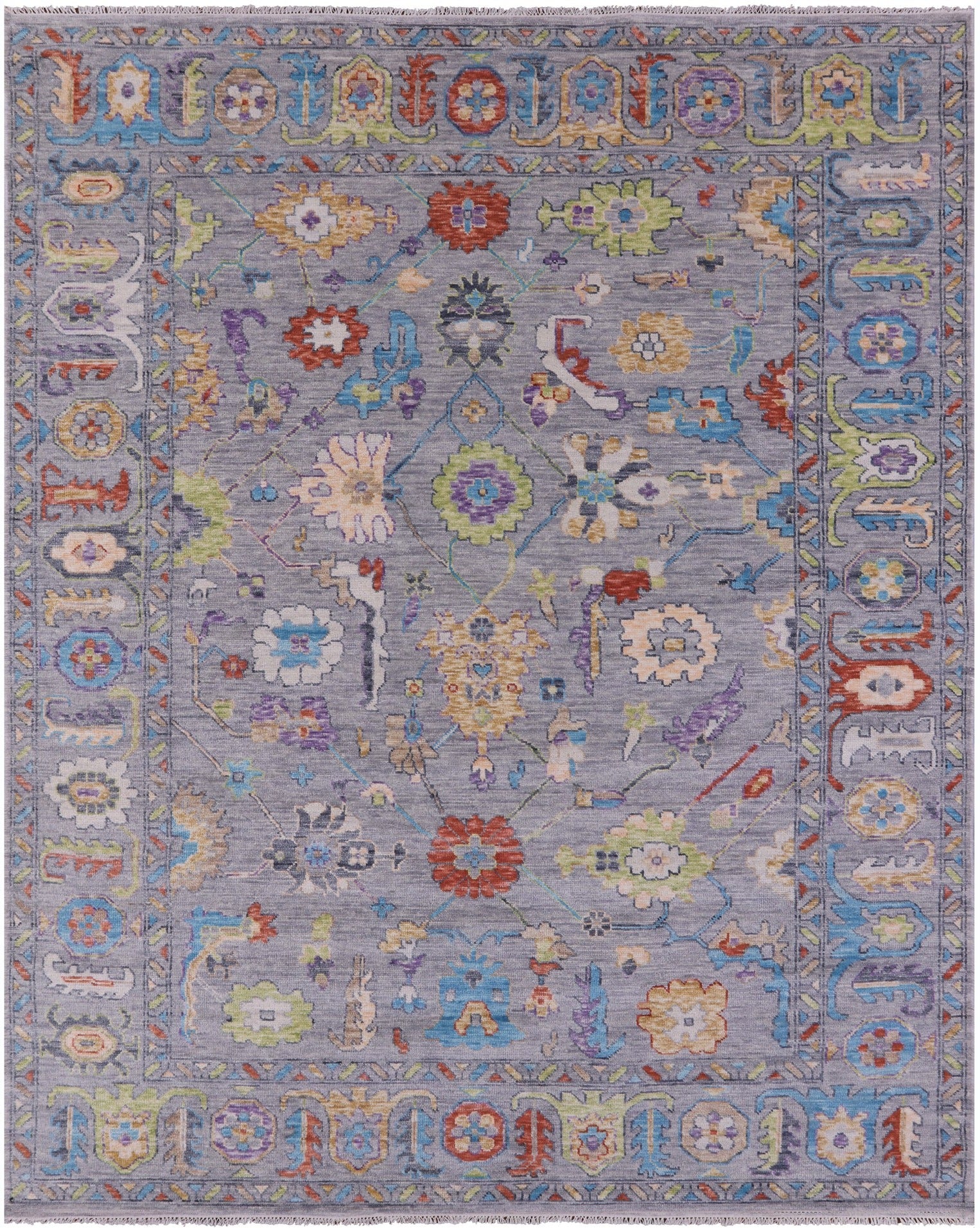 Grey Turkish Oushak Handmade Wool Rug - 9' 3" X 11' 11" - Golden Nile