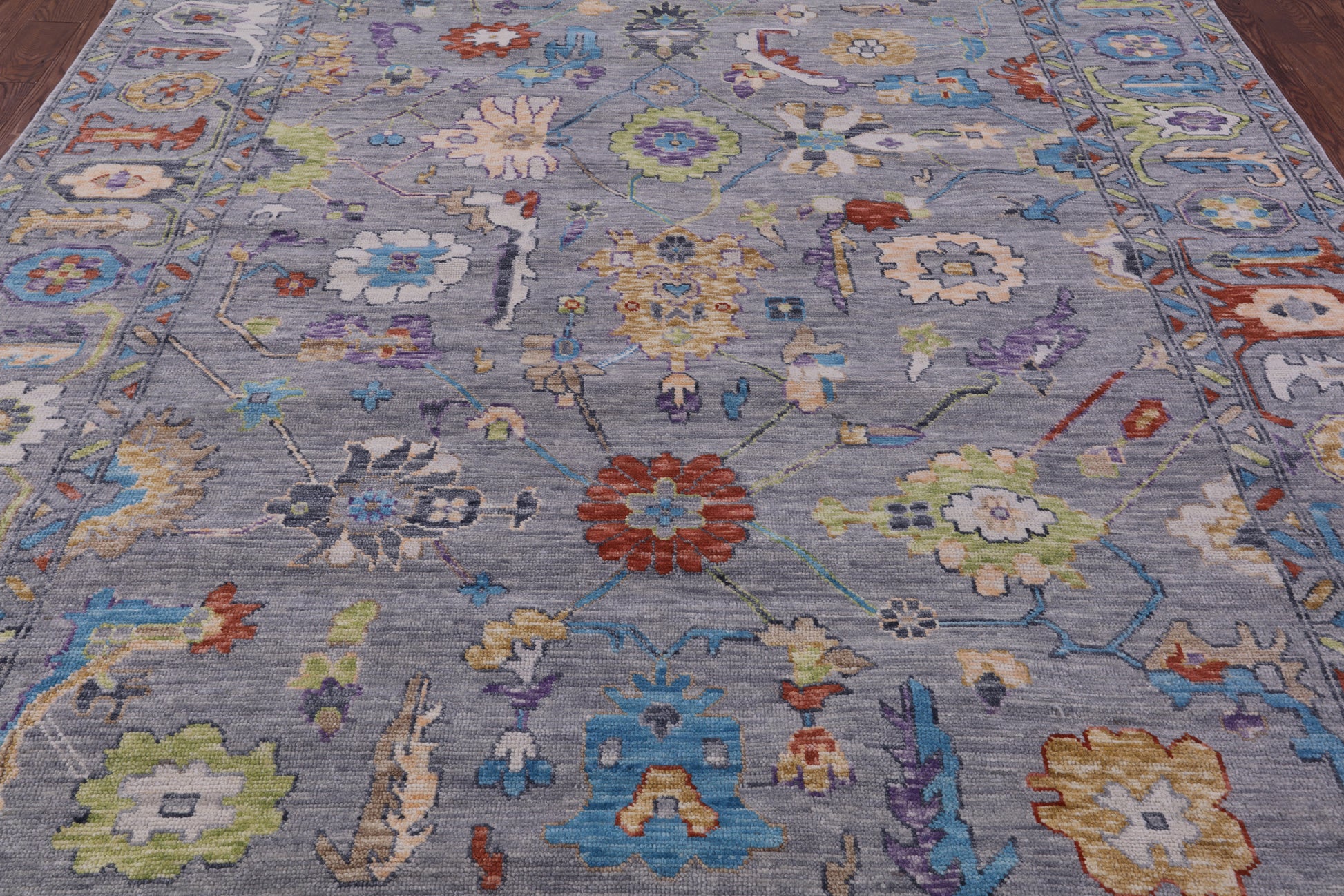 Grey Turkish Oushak Handmade Wool Rug - 9' 3" X 11' 11" - Golden Nile