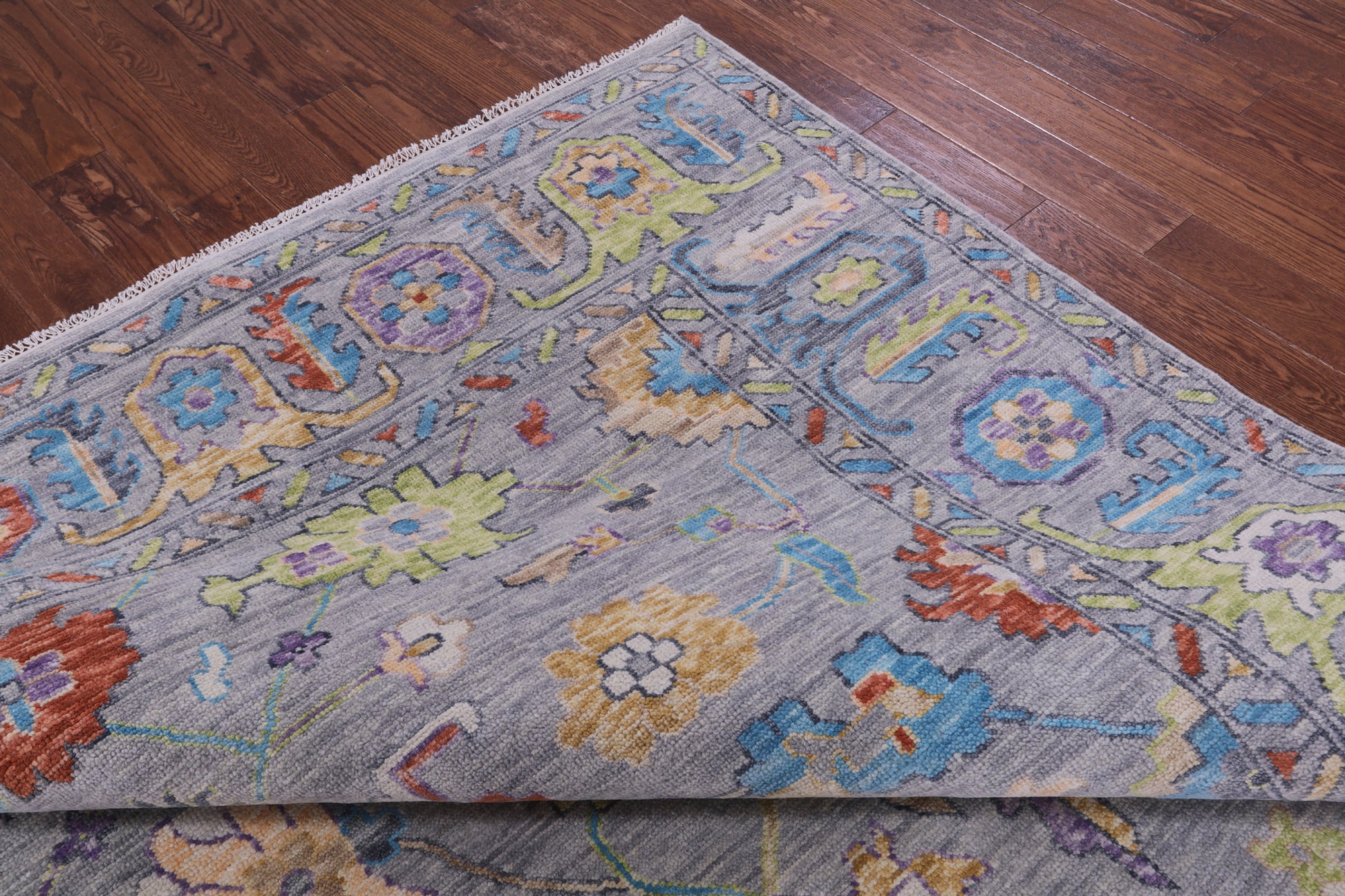 Grey Turkish Oushak Handmade Wool Rug - 9' 3" X 11' 11" - Golden Nile