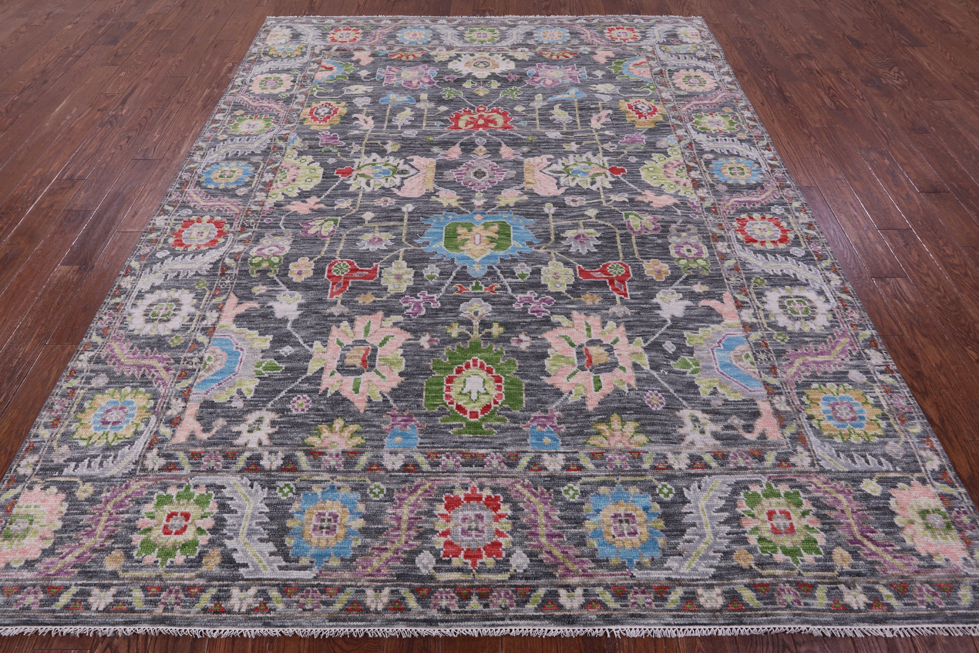 Grey Turkish Oushak Hand Knotted Wool Rug - 8' 2" X 10' 0" - Golden Nile