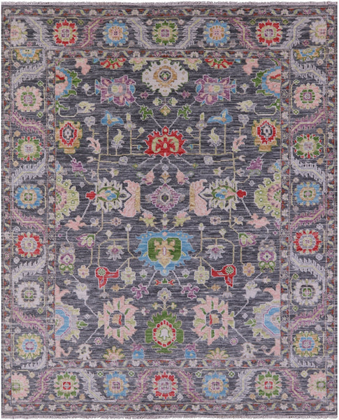 Grey Turkish Oushak Hand Knotted Wool Rug - 8' 2" X 10' 0" - Golden Nile