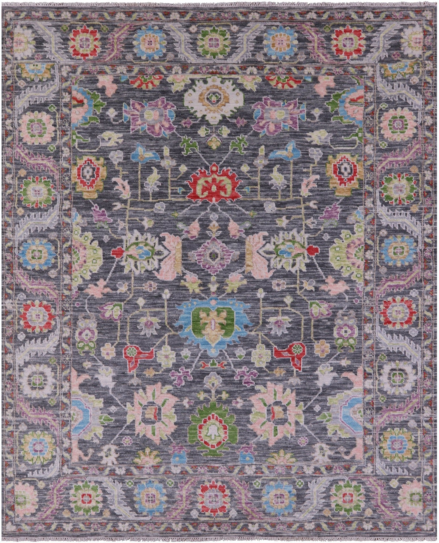 Grey Turkish Oushak Hand Knotted Wool Rug - 8' 2" X 10' 0" - Golden Nile