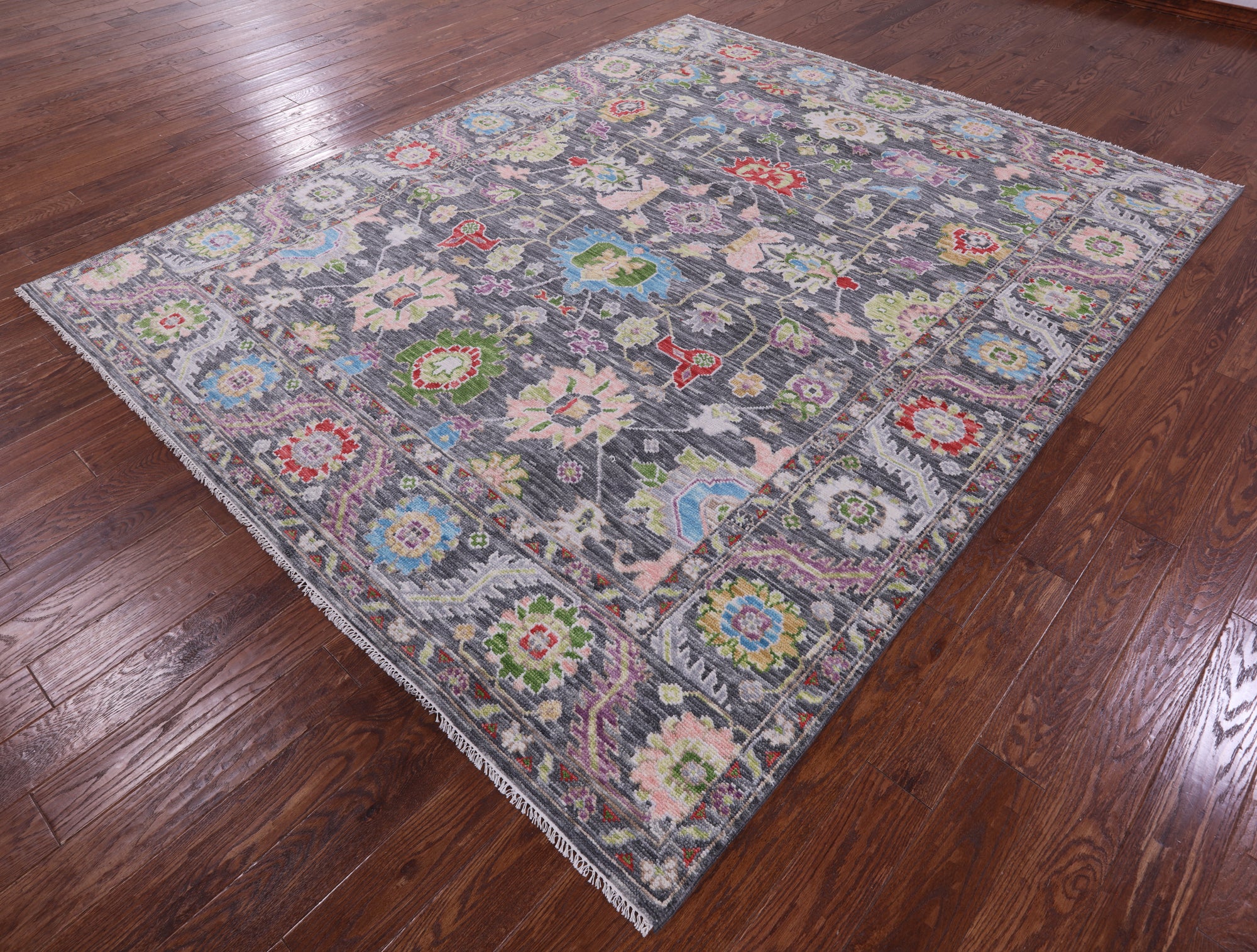 Grey Turkish Oushak Hand Knotted Wool Rug - 8' 2" X 10' 0" - Golden Nile