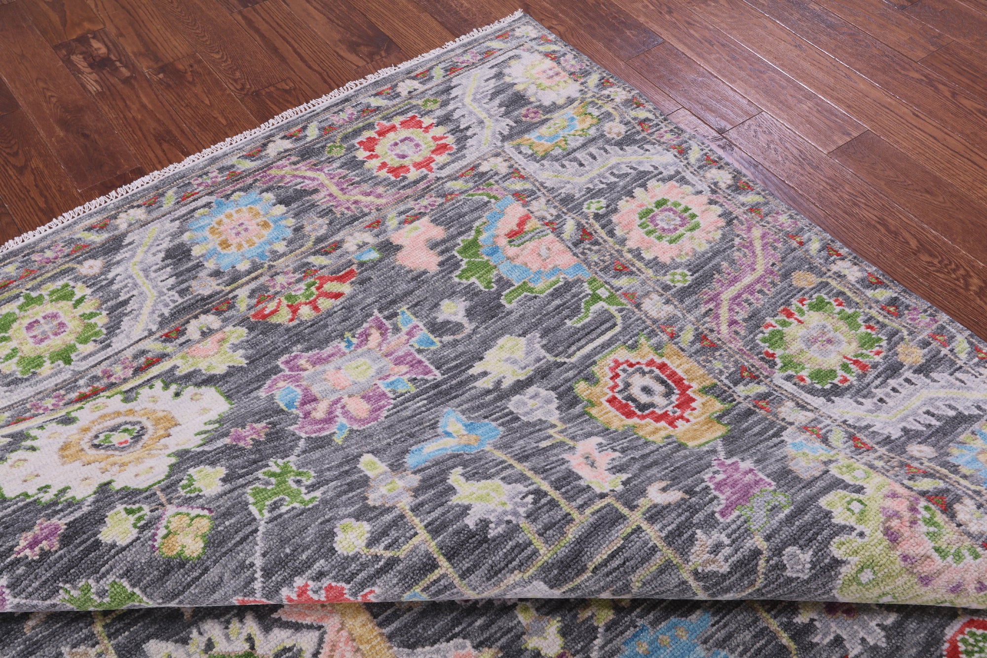 Grey Turkish Oushak Hand Knotted Wool Rug - 8' 2" X 10' 0" - Golden Nile