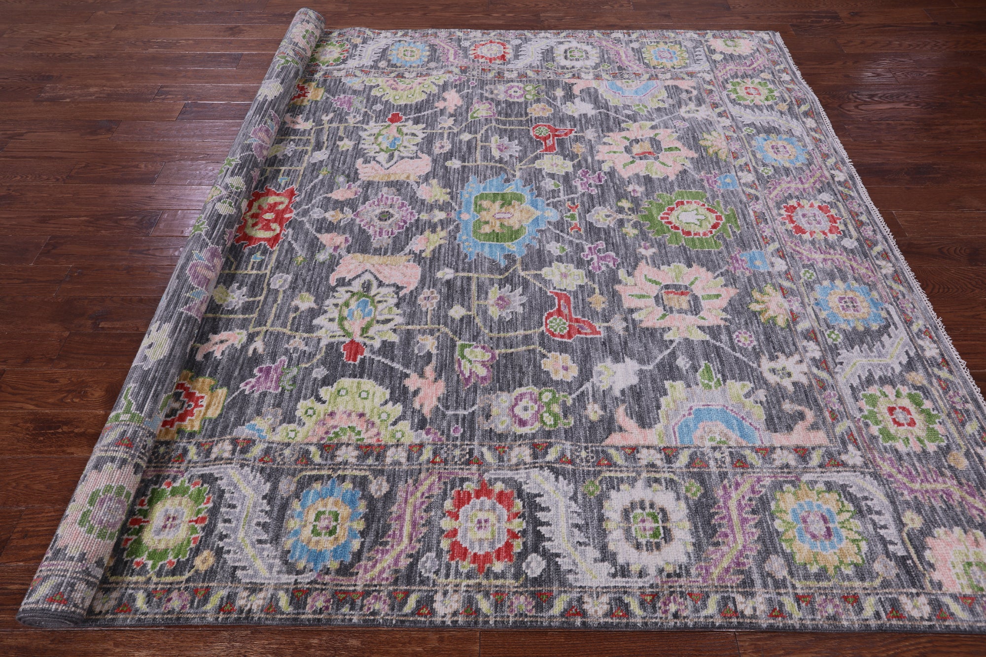 Grey Turkish Oushak Hand Knotted Wool Rug - 8' 2" X 10' 0" - Golden Nile