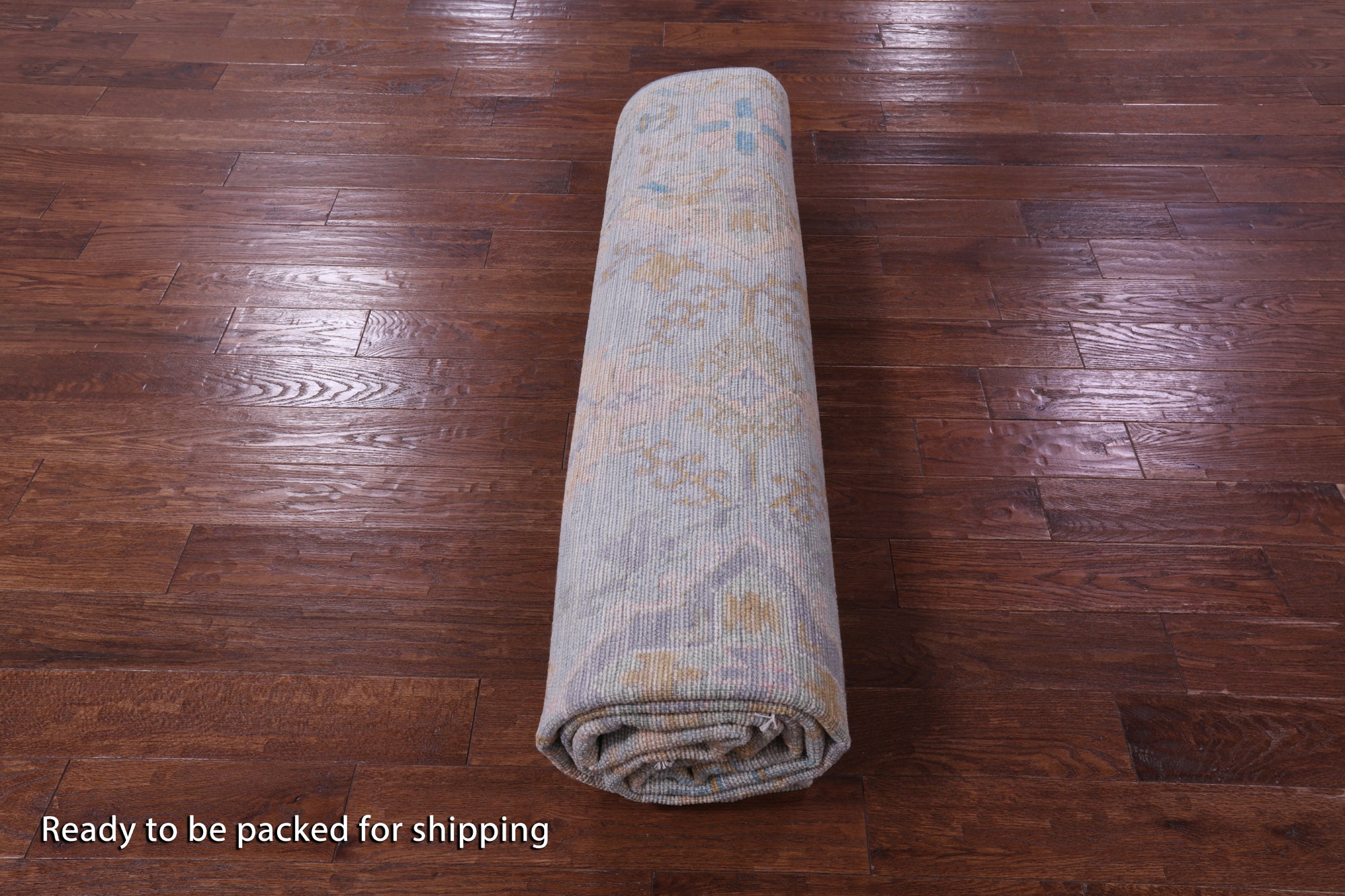 Light Blue Turkish Oushak Hand Knotted Wool Rug - 9' 1" X 12' 0" - Golden Nile