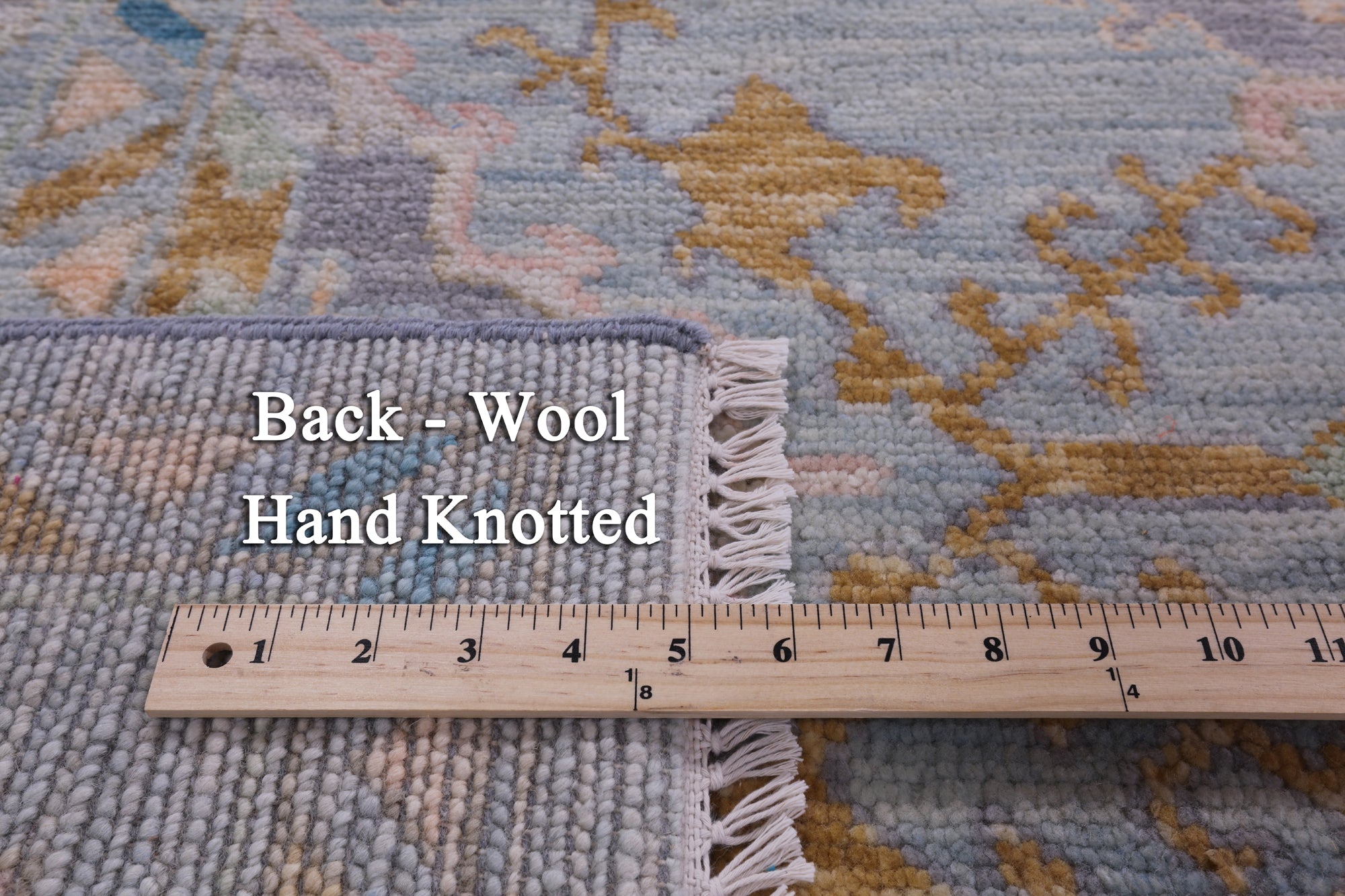 Light Blue Turkish Oushak Hand Knotted Wool Rug - 9' 1" X 12' 0" - Golden Nile