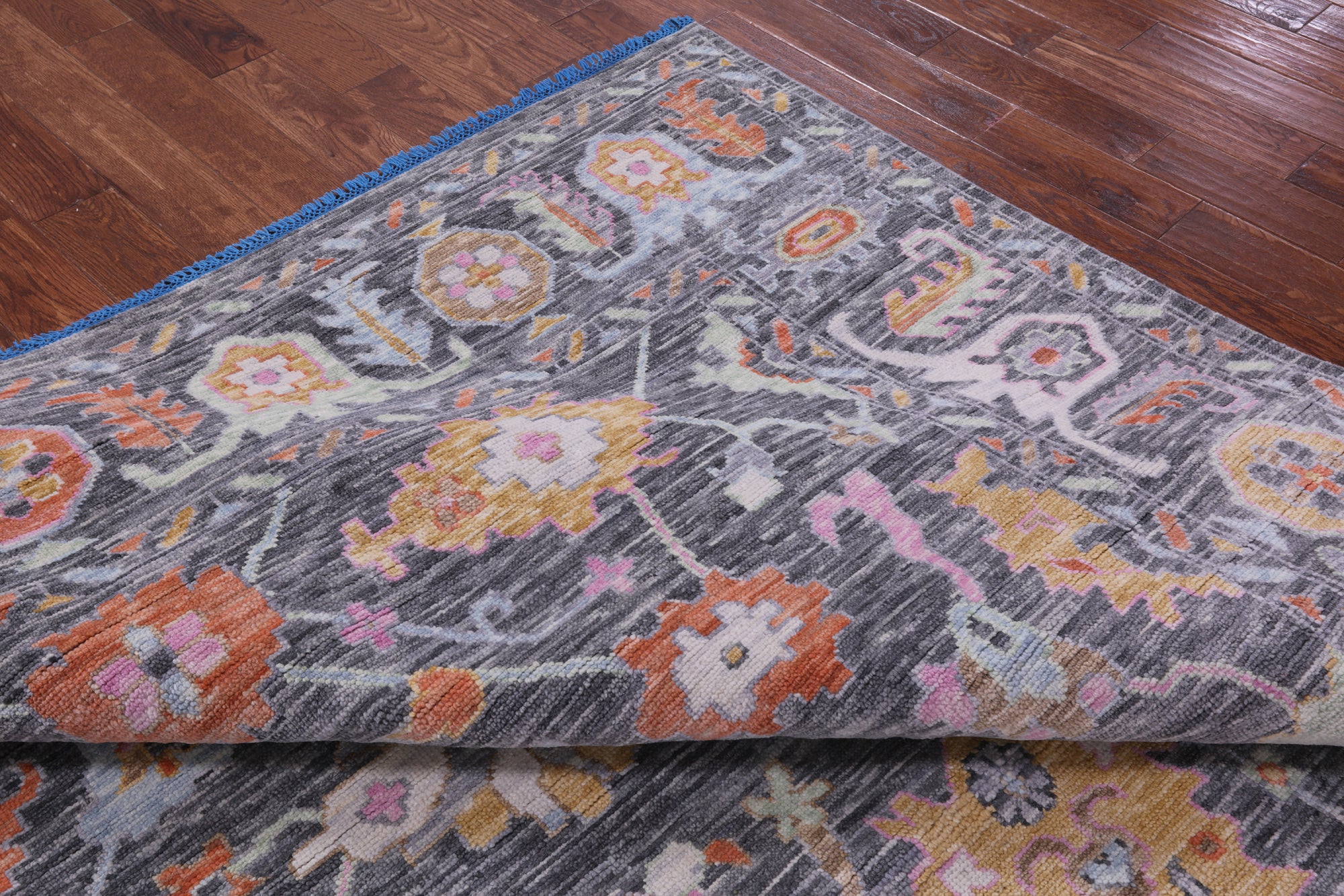 Grey Turkish Oushak Hand Knotted Wool Rug - 8' 11" X 12' 1" - Golden Nile