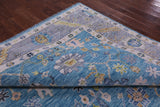 Blue Turkish Oushak Handmade Wool Rug - 8' 11" X 12' 3" - Golden Nile