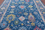 Blue Turkish Oushak Hand Knotted Wool Rug - 9' 0" X 12' 4" - Golden Nile