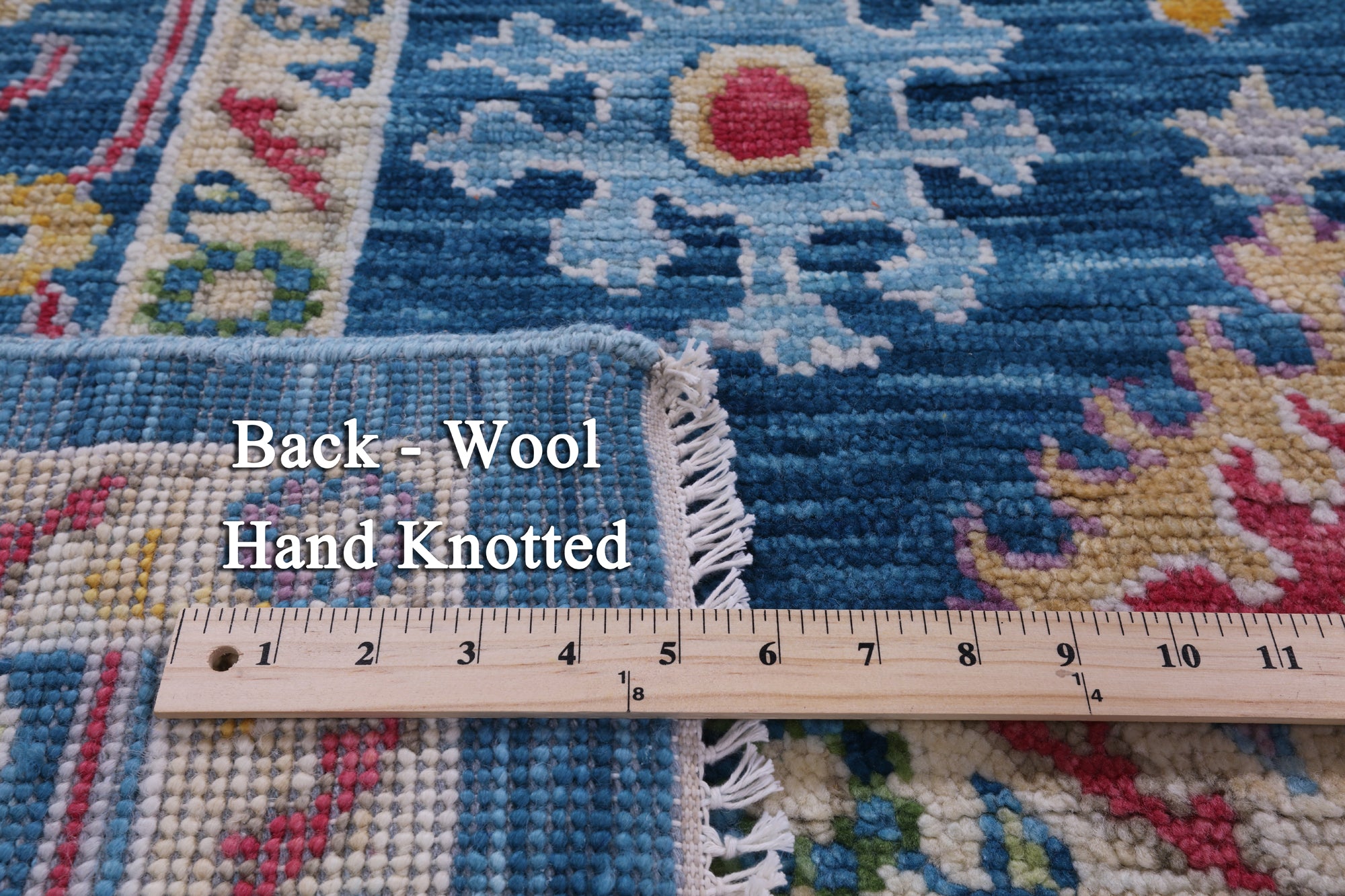Blue Turkish Oushak Hand Knotted Wool Rug - 9' 0" X 12' 4" - Golden Nile