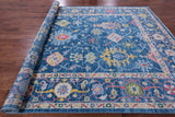 Blue Turkish Oushak Hand Knotted Wool Rug - 9' 0" X 12' 4" - Golden Nile