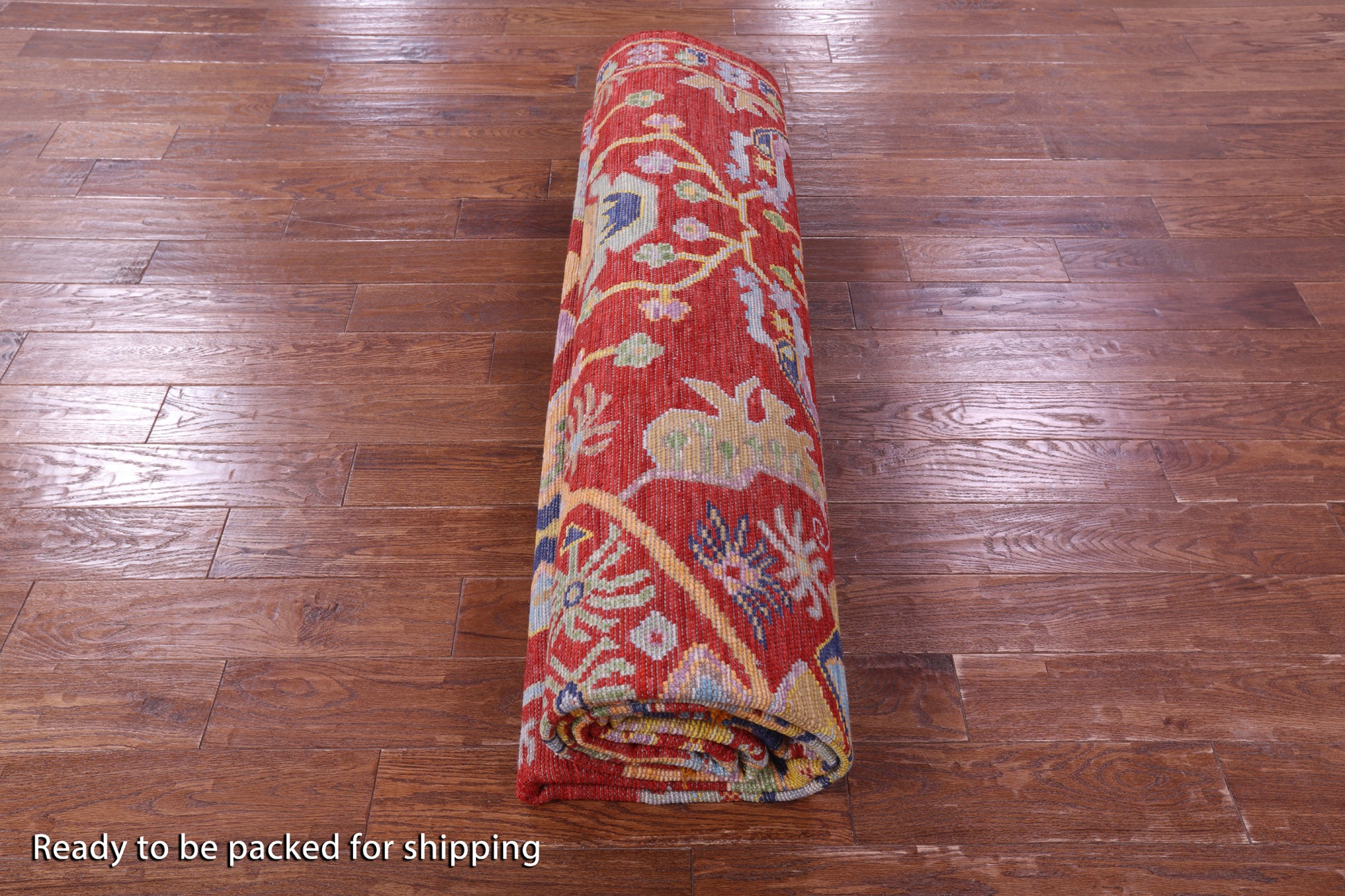 Red Heriz Serapi Handmade Wool Rug - 9' 2" X 11' 8" - Golden Nile