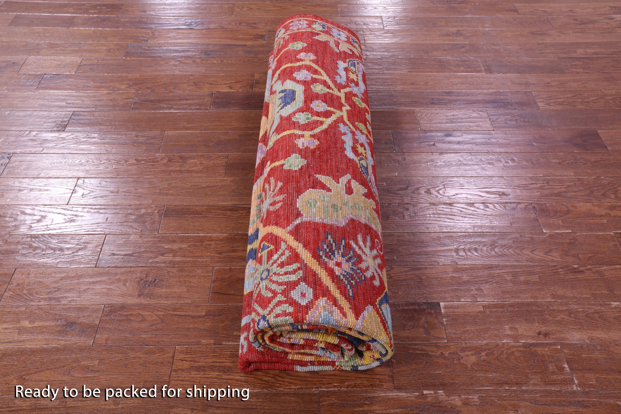 Red Heriz Serapi Handmade Wool Rug - 9' 2" X 11' 8" - Golden Nile