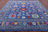 Blue Square Turkish Oushak Hand Knotted Wool Rug - 11' 1" X 11' 1" - Golden Nile