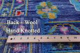 Blue Square Turkish Oushak Hand Knotted Wool Rug - 11' 1" X 11' 1" - Golden Nile