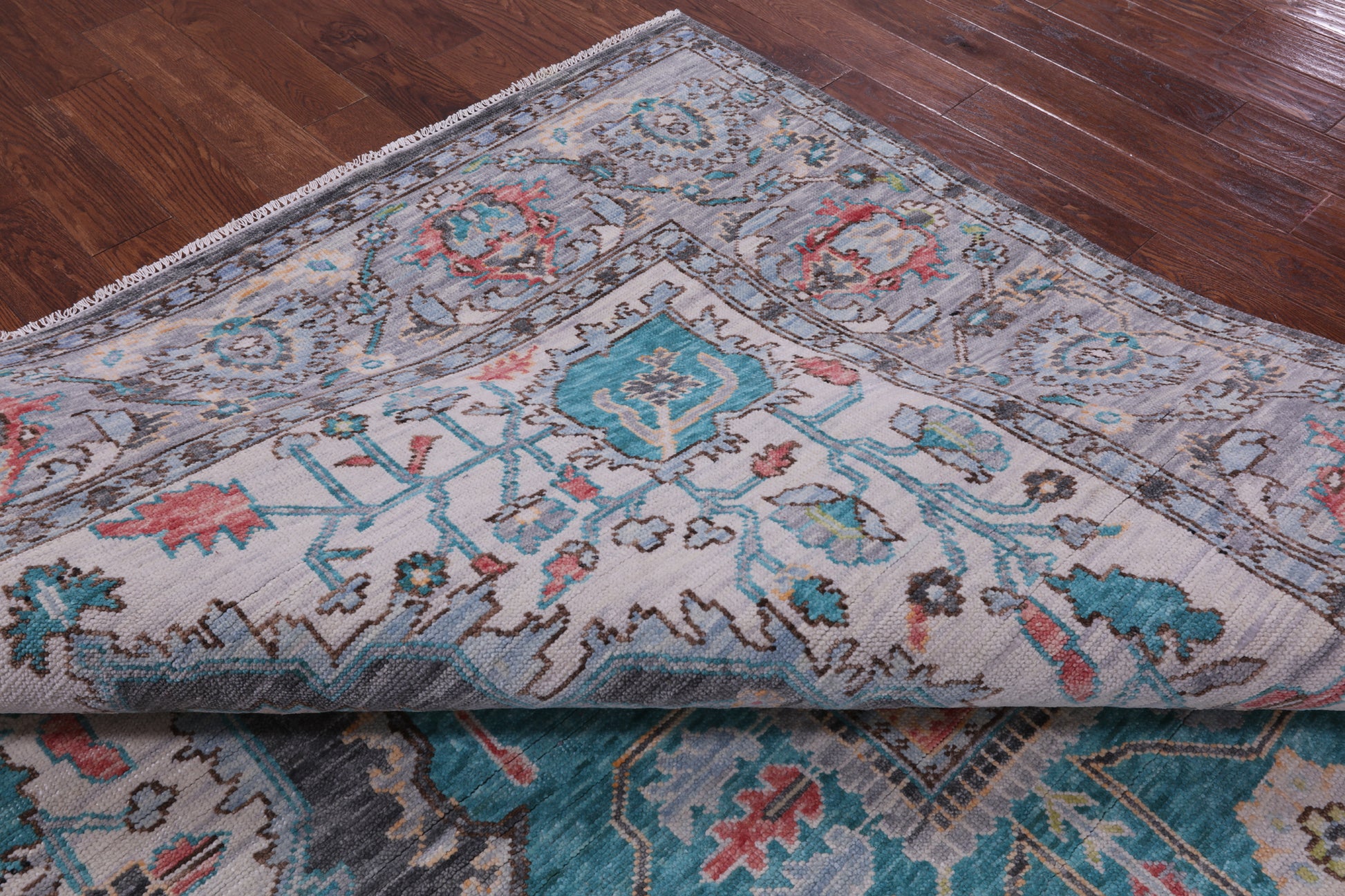 Grey Heriz Serapi Hand Knotted Wool Rug - 8' 10" X 11' 11" - Golden Nile