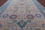 Grey Turkish Oushak Hand Knotted Wool Rug - 11' 11" X 18' 1" - Golden Nile