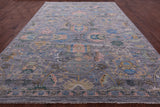 Grey Turkish Oushak Hand Knotted Wool Rug - 10' 2" X 14' 1" - Golden Nile
