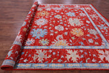 Red Turkish Oushak Hand Knotted Wool Rug - 10' 4" X 14' 1" - Golden Nile