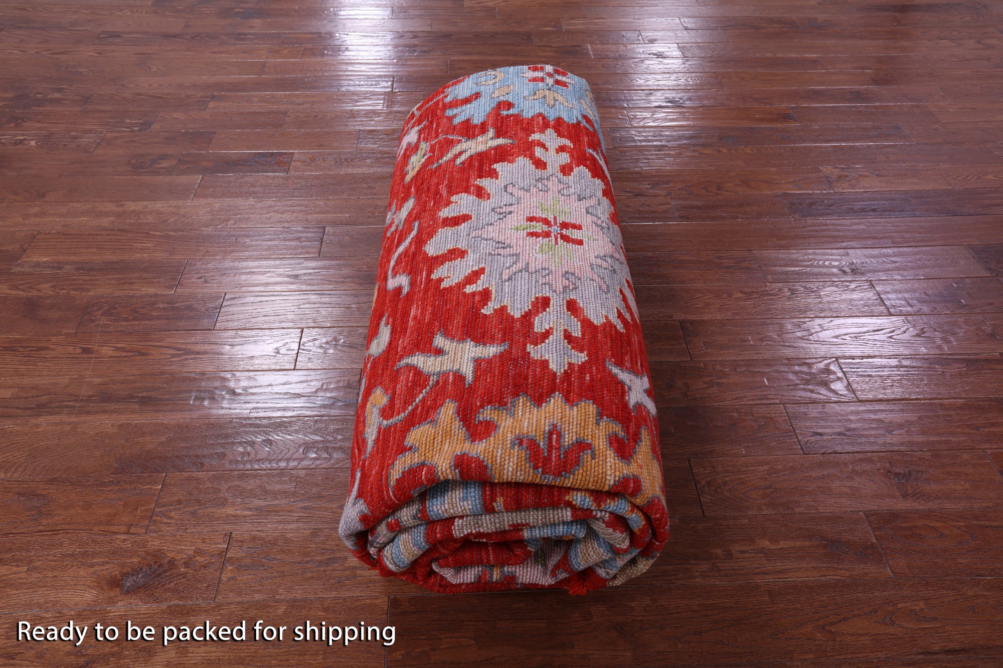 Red Turkish Oushak Hand Knotted Wool Rug - 10' 4" X 14' 1" - Golden Nile