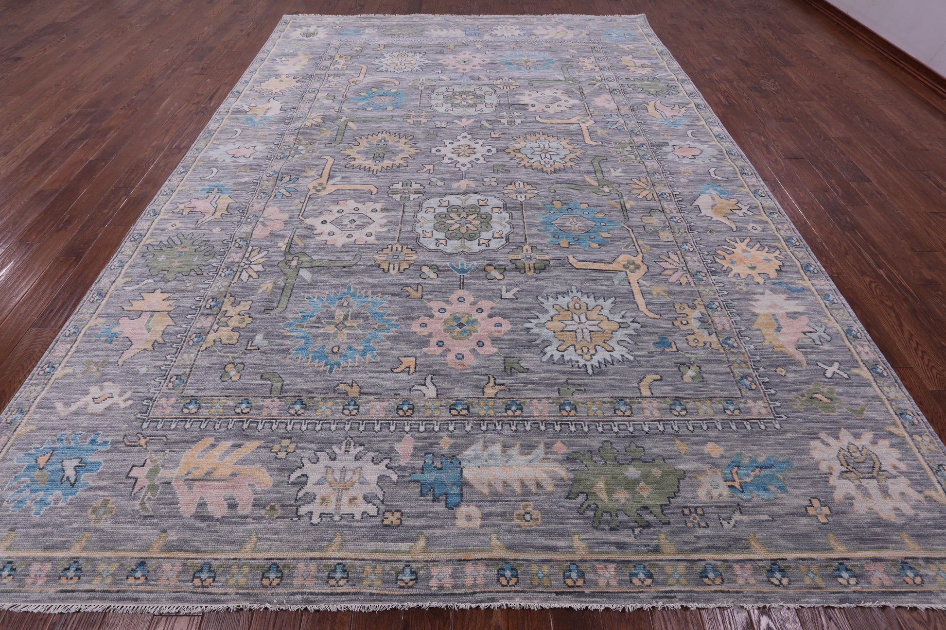 Grey Turkish Oushak Handmade Wool Rug - 10' 2" X 13' 10" - Golden Nile