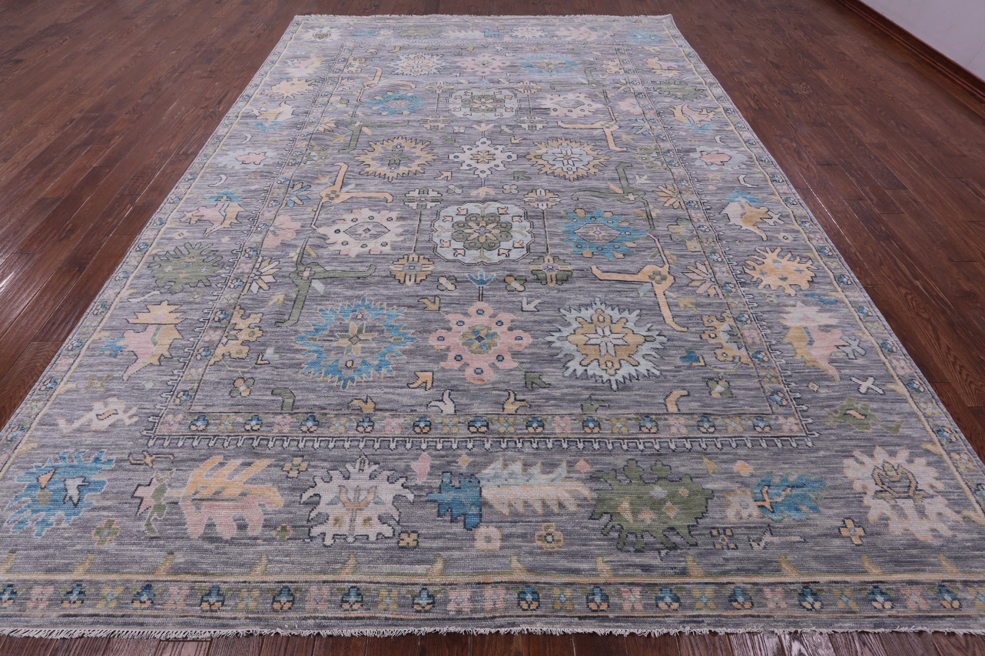Grey Turkish Oushak Handmade Wool Rug - 10' 2" X 13' 10" - Golden Nile