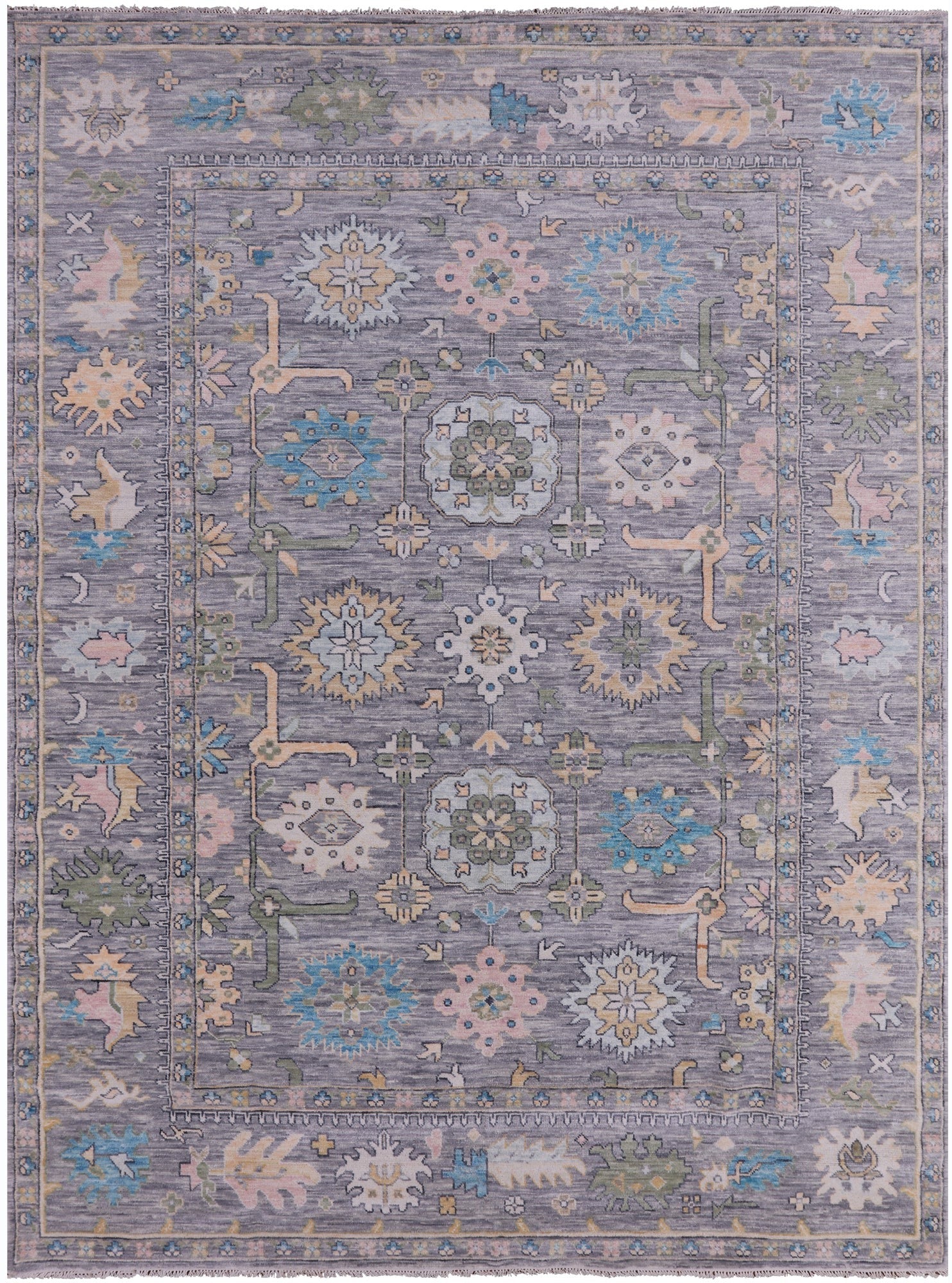 Grey Turkish Oushak Handmade Wool Rug - 10' 2" X 13' 10" - Golden Nile