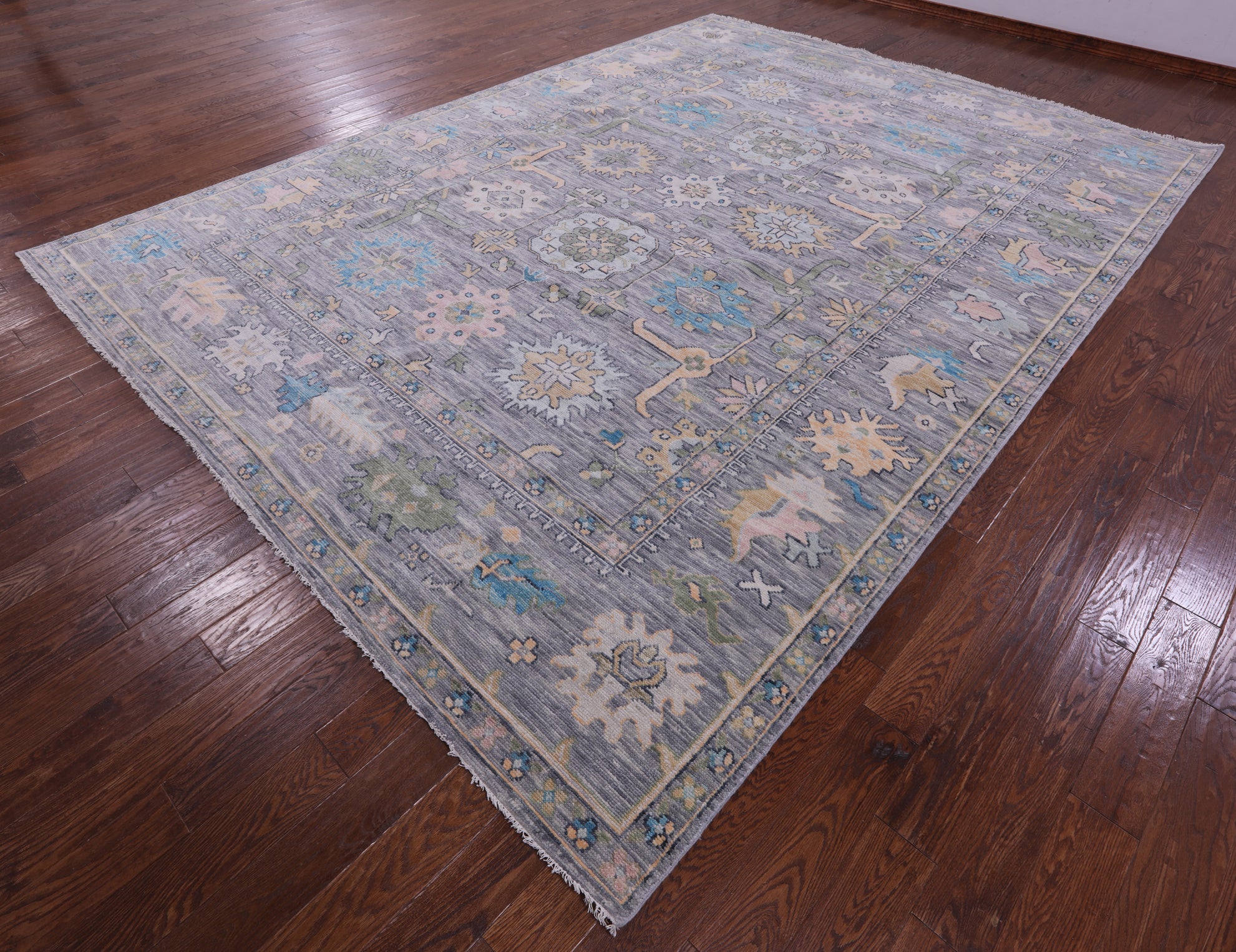 Grey Turkish Oushak Handmade Wool Rug - 10' 2" X 13' 10" - Golden Nile