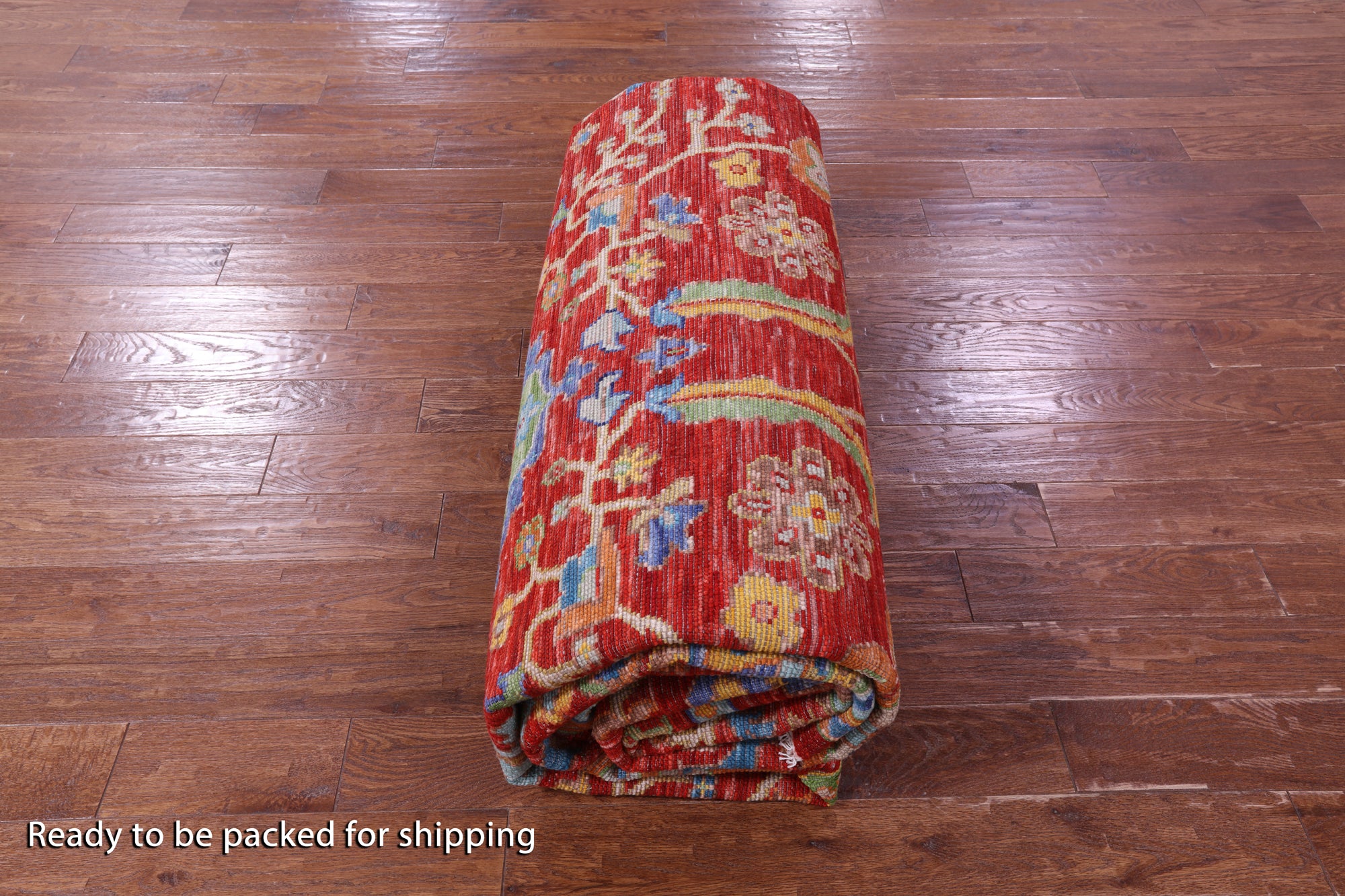 Red Turkish Oushak Hand Knotted Wool Rug - 9' 10" X 14' 0" - Golden Nile