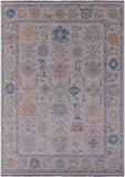 Ivory Turkish Oushak Hand Knotted Wool Rug - 10' 1" X 14' 0" - Golden Nile