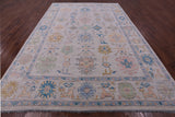 Ivory Turkish Oushak Hand Knotted Wool Rug - 10' 1" X 14' 0" - Golden Nile