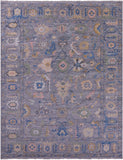 Grey Turkish Oushak Hand Knotted Wool Rug - 9' 3" X 12' 0" - Golden Nile