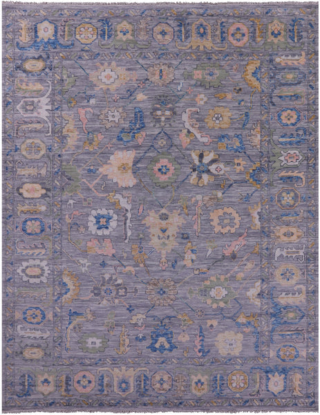 Grey Turkish Oushak Hand Knotted Wool Rug - 9' 3" X 12' 0" - Golden Nile