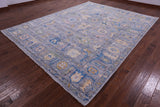 Grey Turkish Oushak Hand Knotted Wool Rug - 9' 3" X 12' 0" - Golden Nile