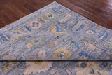 Grey Turkish Oushak Hand Knotted Wool Rug - 9' 3" X 12' 0" - Golden Nile