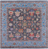 Grey Square Heriz Serapi Hand Knotted Wool Rug - 9' 2" X 9' 3" - Golden Nile