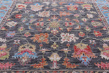 Grey Square Heriz Serapi Hand Knotted Wool Rug - 9' 2" X 9' 3" - Golden Nile