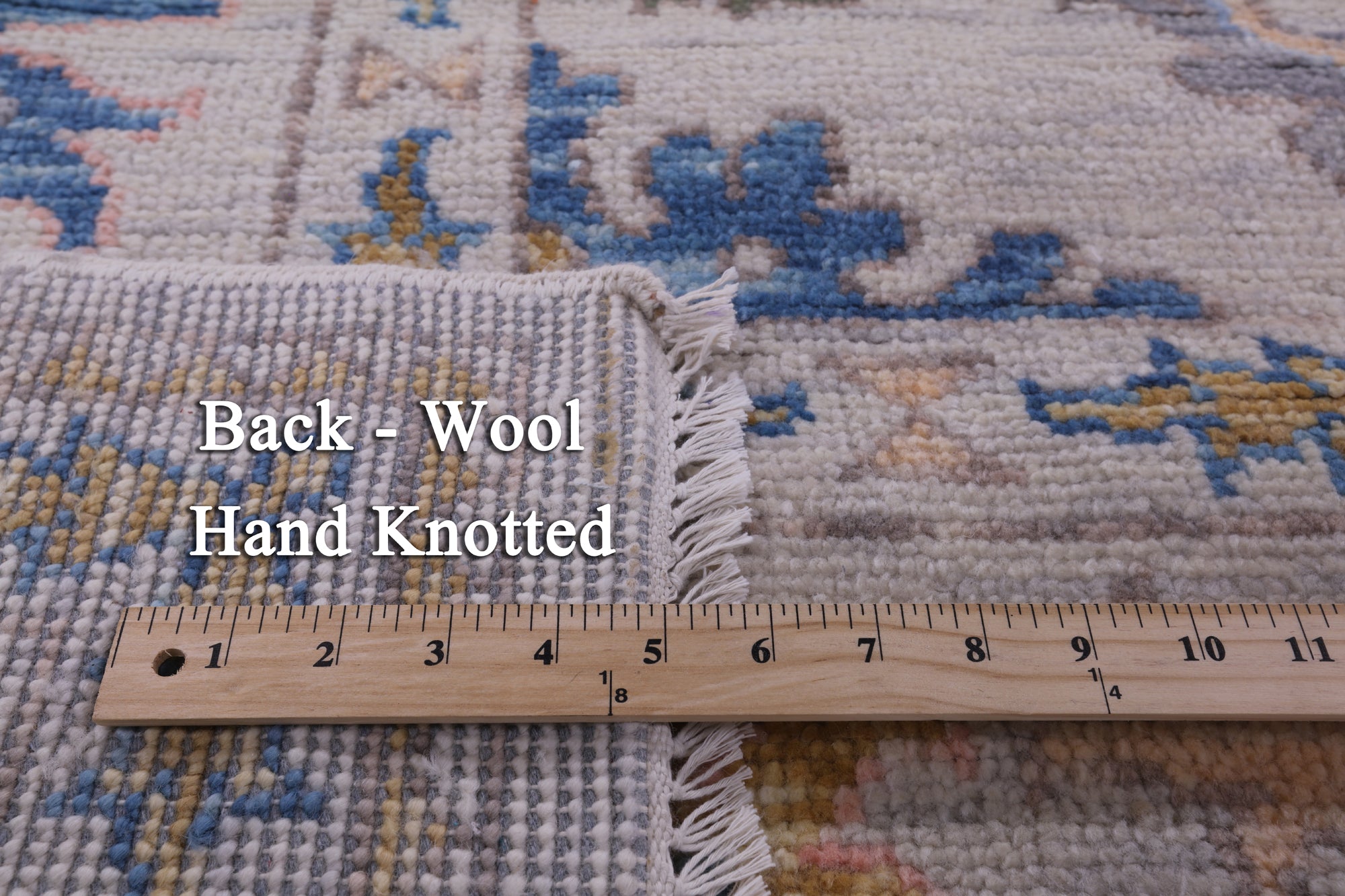 Ivory Turkish Oushak Hand Knotted Wool Rug - 10' 0" X 14' 2" - Golden Nile