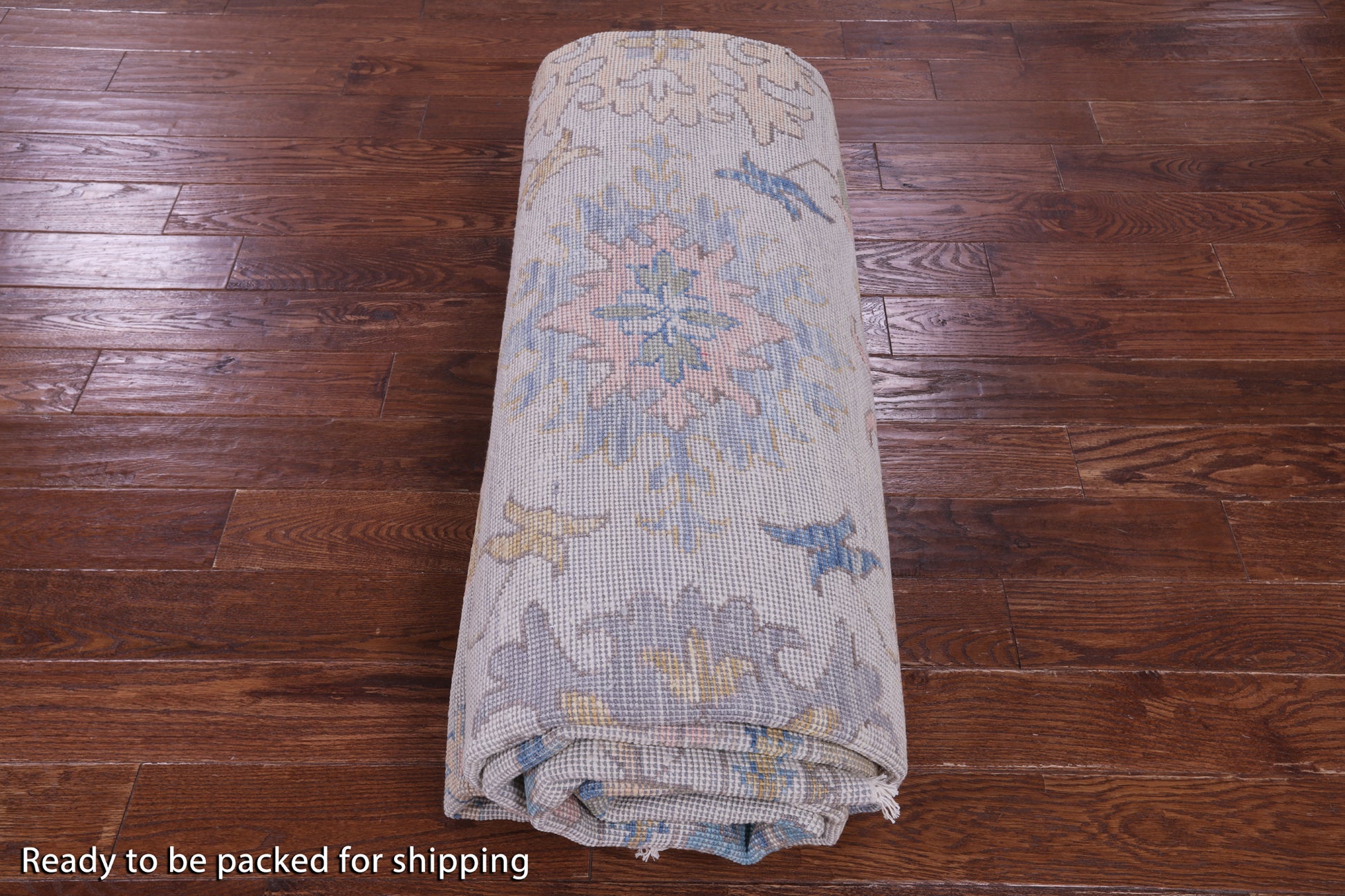 Ivory Turkish Oushak Hand Knotted Wool Rug - 10' 0" X 14' 2" - Golden Nile