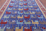 Blue Heriz Serapi Hand Knotted Wool Rug - 9' 0" X 11' 11" - Golden Nile
