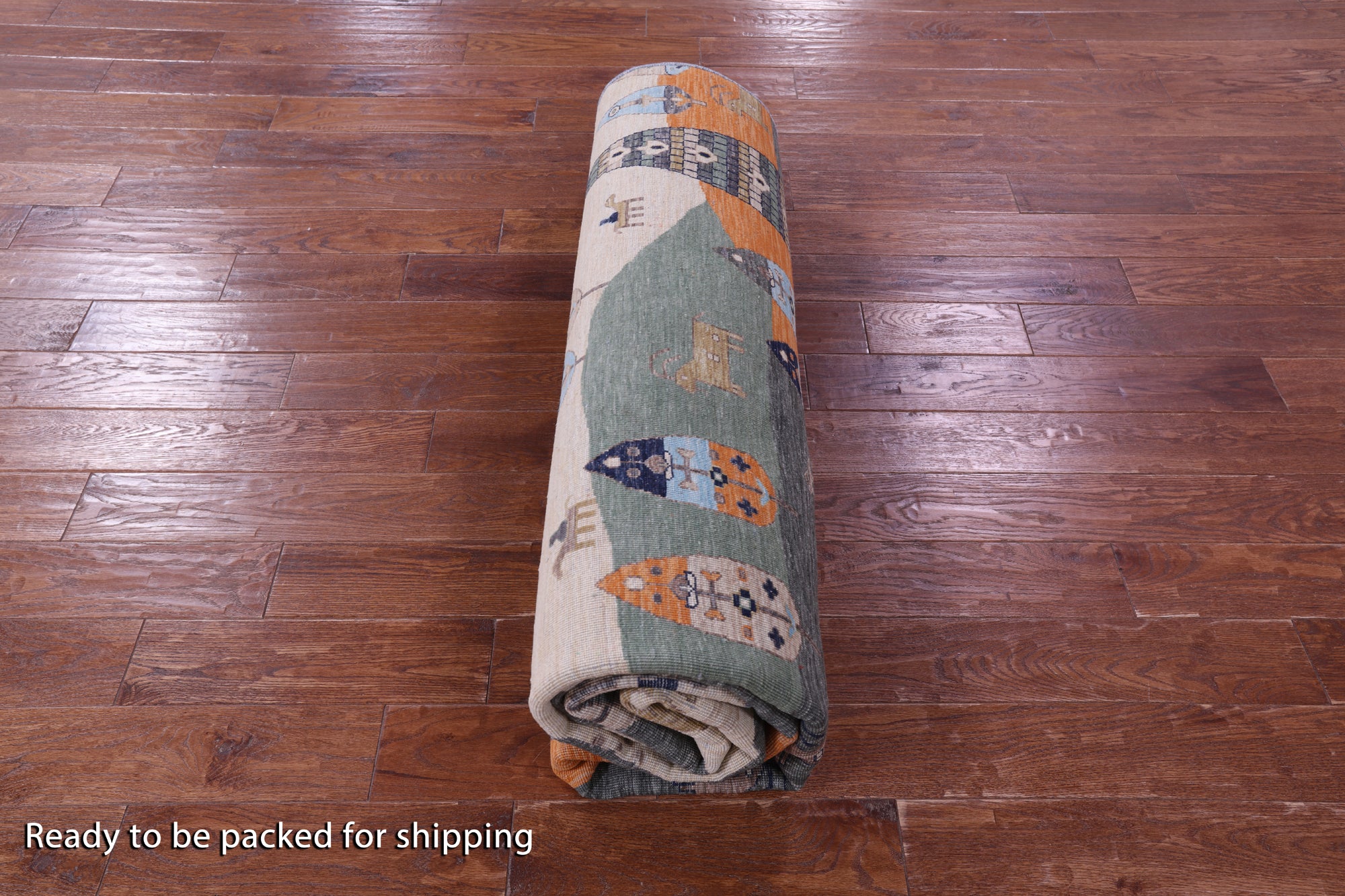 Tribal Persian Gabbeh Hand Knotted Wool Rug - 7' 11" X 9' 11" - Golden Nile